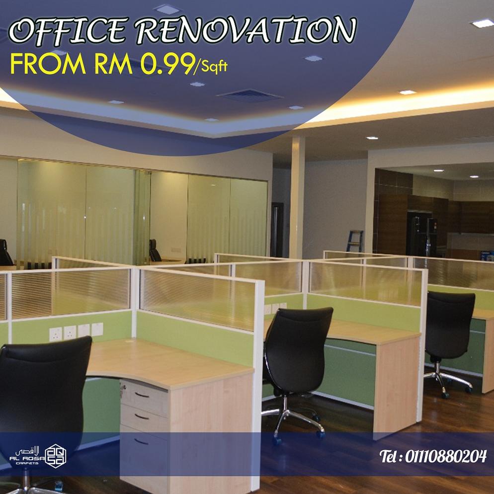 Office Renovation Ubahsuai pejabat  Alaqsacarpets