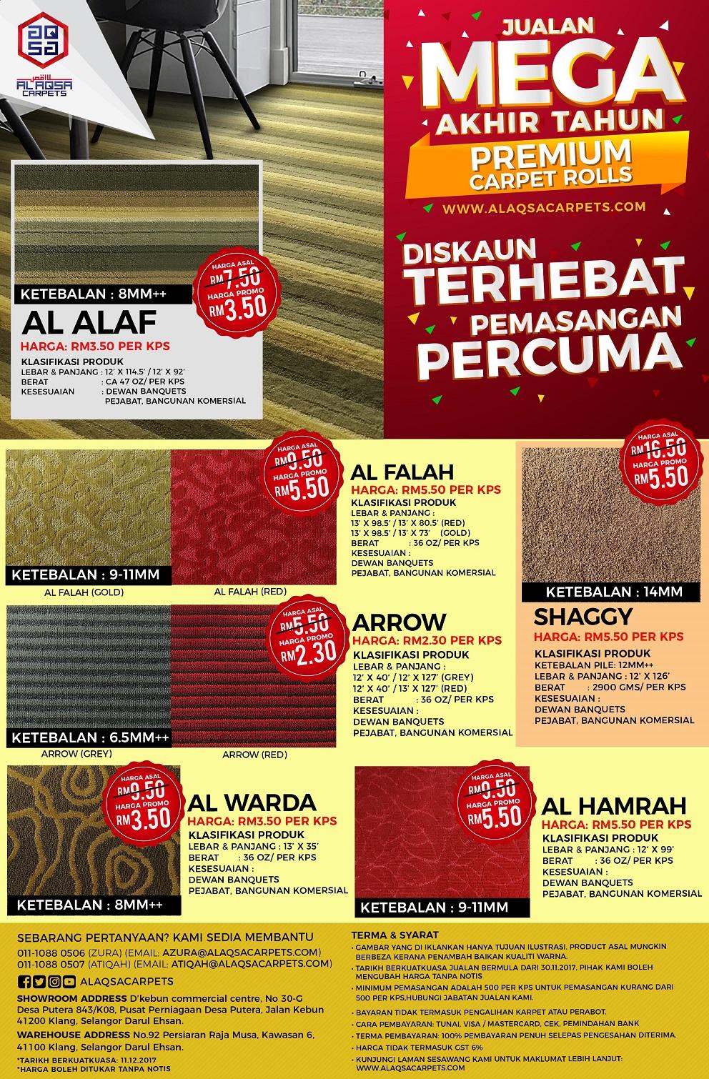 JUALAN MEGA AKHIR TAHUN PREMIUM CARPET ROLLS