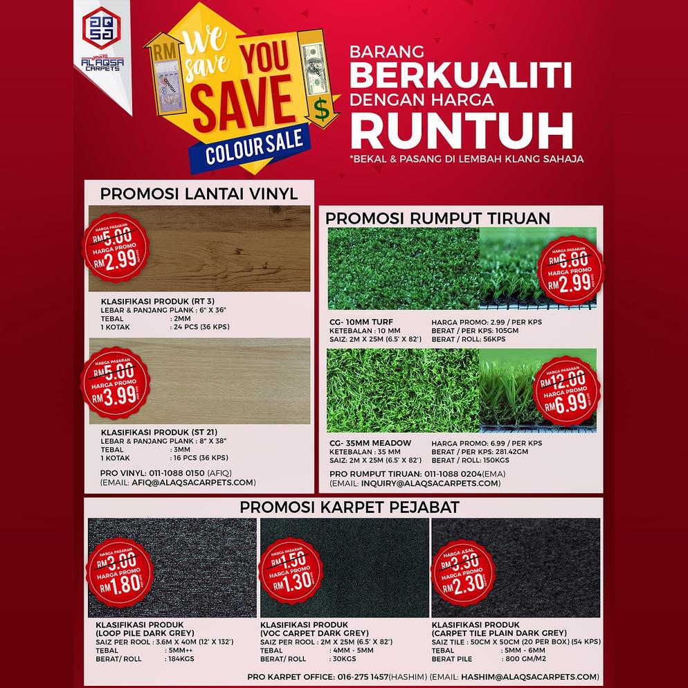 AlAqsa Carpets Showroom at Dkebun Commercial Centre Lowest Price Guaranteed Wesave Yousave Coloursale   AlaqsaCarpets