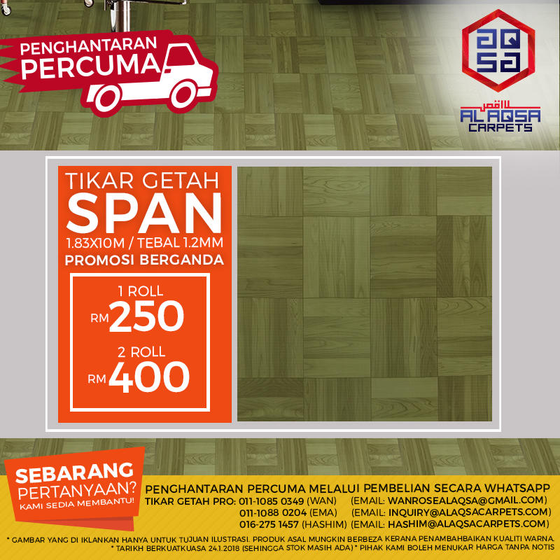 AlAqsa Carpets Showroom at Dkebun Commercial Centre Lowest Price Guaranteed Span Tikar Getah  AlaqsaCarpets