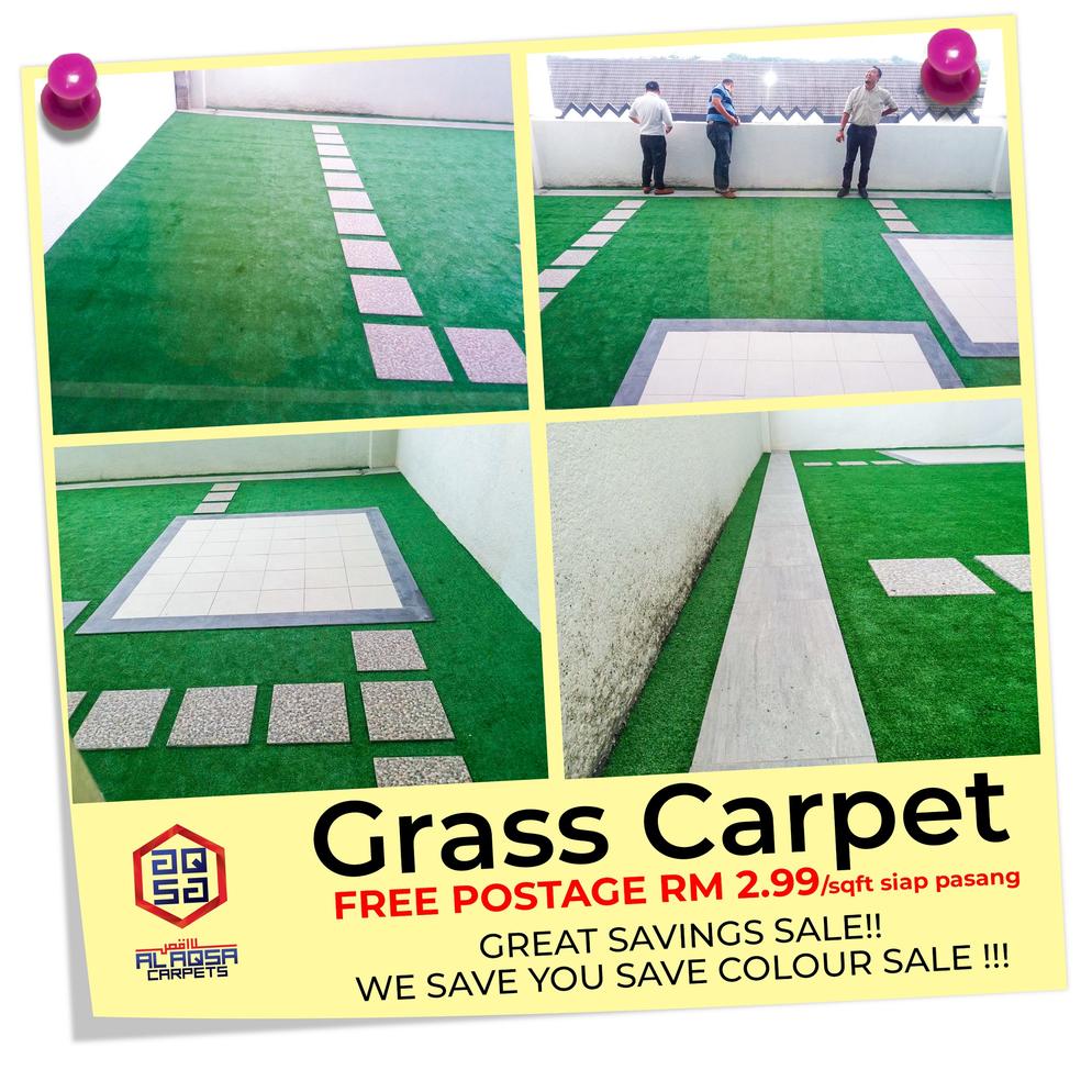 AlAqsa Carpets Showroom at Dkebun Commercial Centre Lowest Price Guaranteed Grass Carpet Before after  AlaqsaCarpets (1)