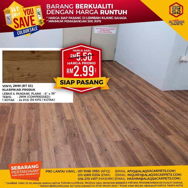 AlAqsa Carpets Showroom at Dkebun Commercial Centre Lowest Price Guaranteed Murah Wood Vinyl RT53 We Save You Save   AlaqsaCarpets