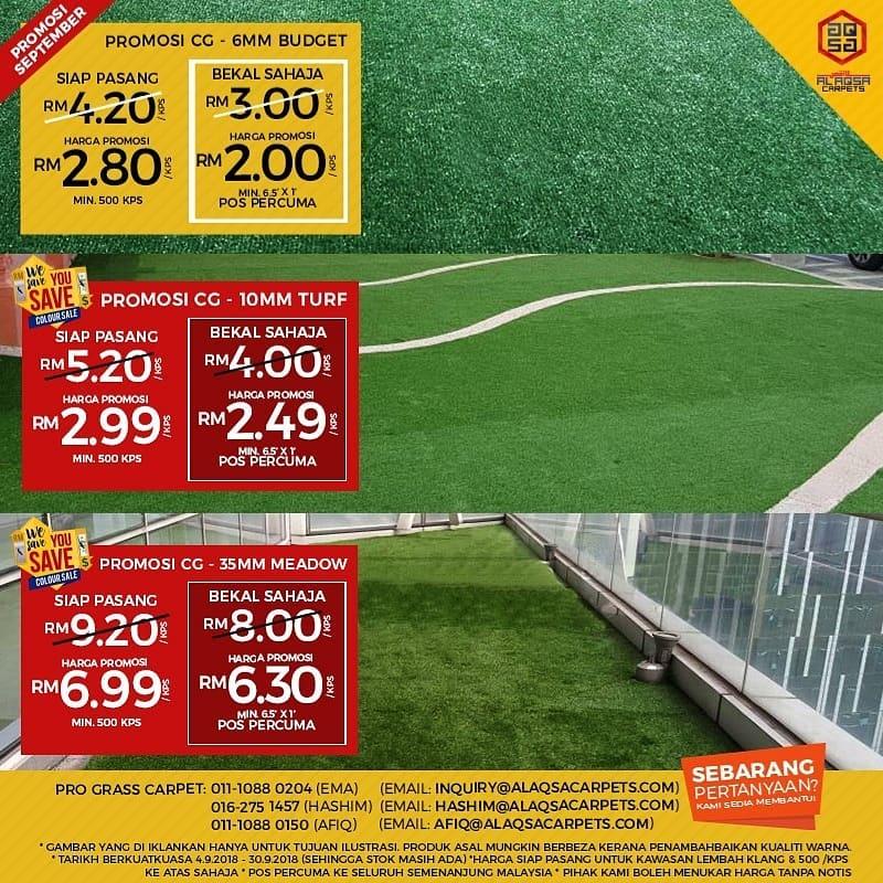 AlAqsa Carpets Showroom at Dkebun Commercial Centre Lowest Price Guaranteed Grass Carpet Murah  AlaqsaCarpets