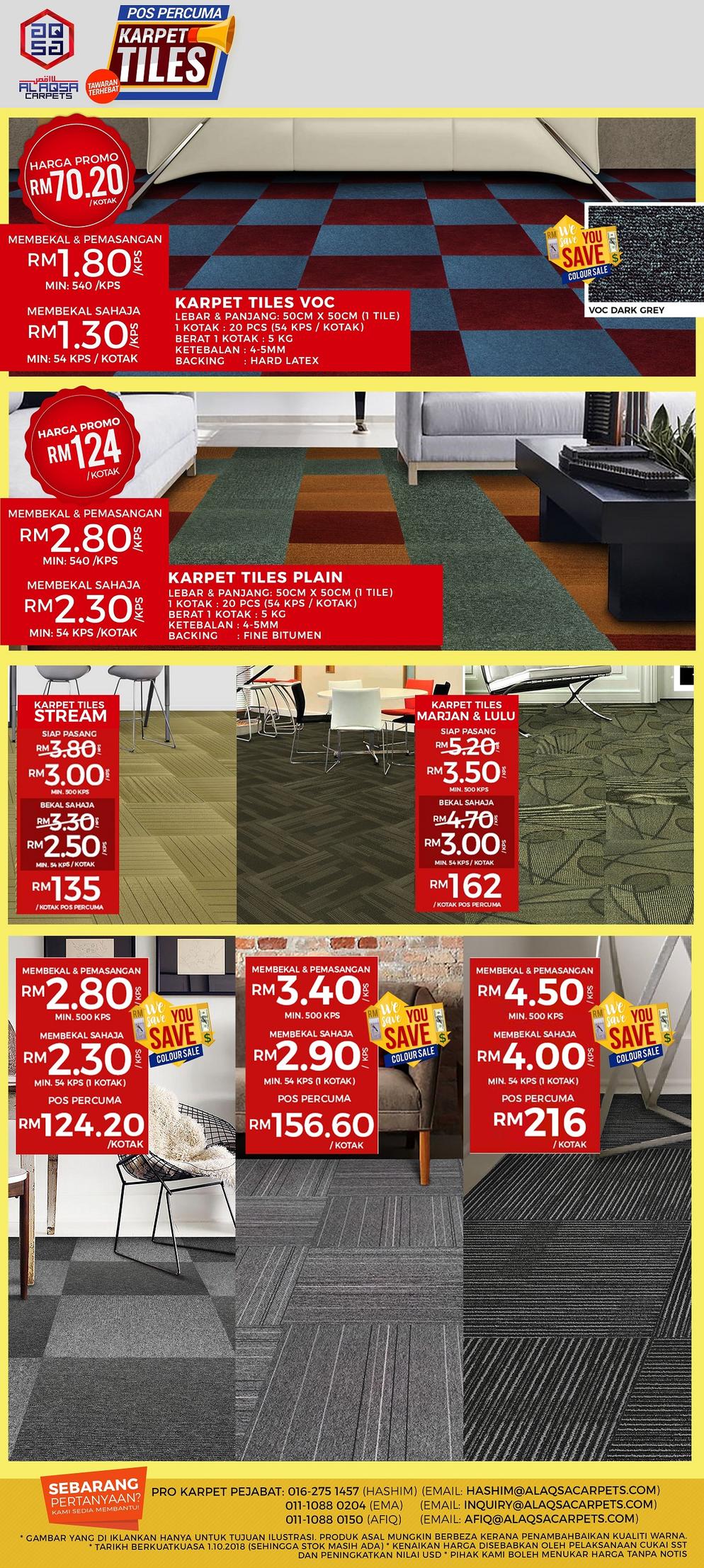 Alaqsa Carpets at DKebun Commercial Centre Murah Carpet Tiles  AlaqsaCarpets  CTILES  POSPERCUMA