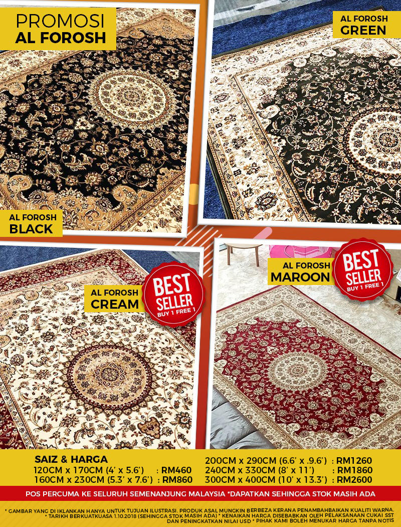 AlAqsa Carpets Showroom at Dkebun Commercial Centre Lowest Price Guaranteed Al Forosh Promo Murah  AlaqsaCarpets