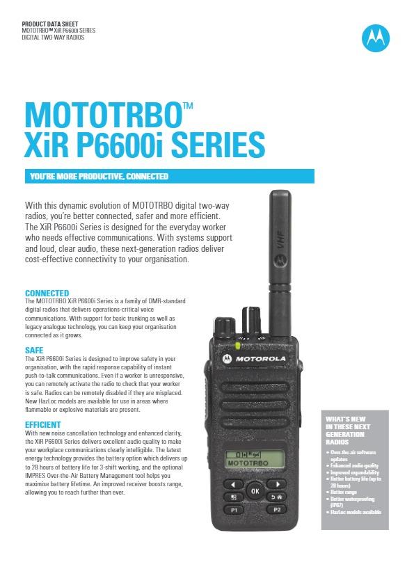 MOTOTRBO XiR P6600i Series