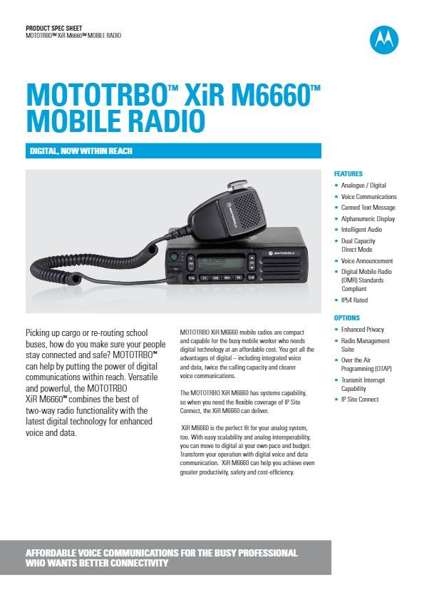 MOTOTRBO XiR M6660 Mobile Radio