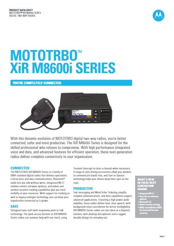 MOTOTRBO XiR M8600i Series