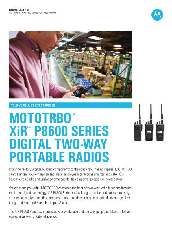 MOTOTRBO XiR P8600 Series Digital Two-Way Portable Radios