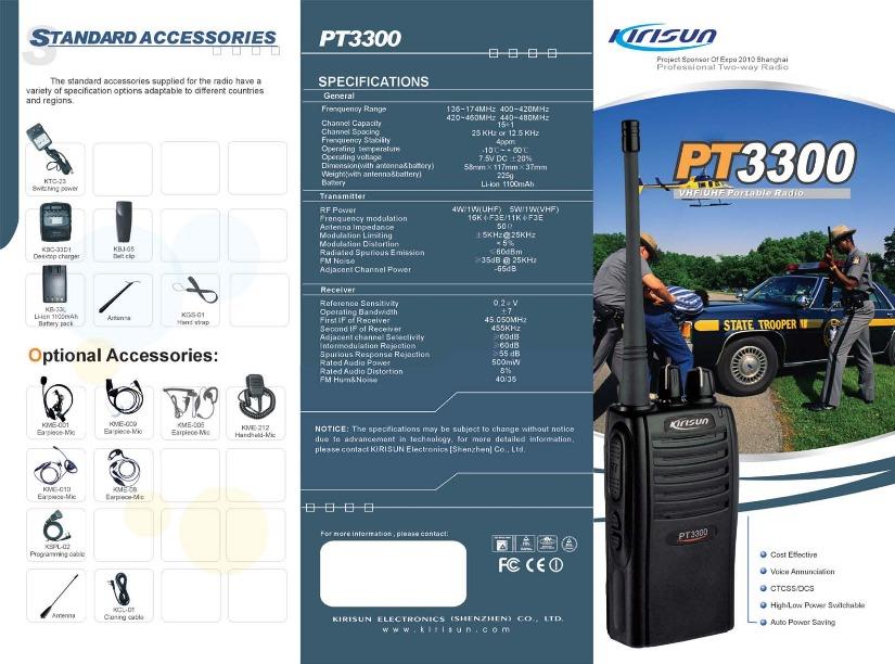 PT-3300 VHF/UHF Portable Radio