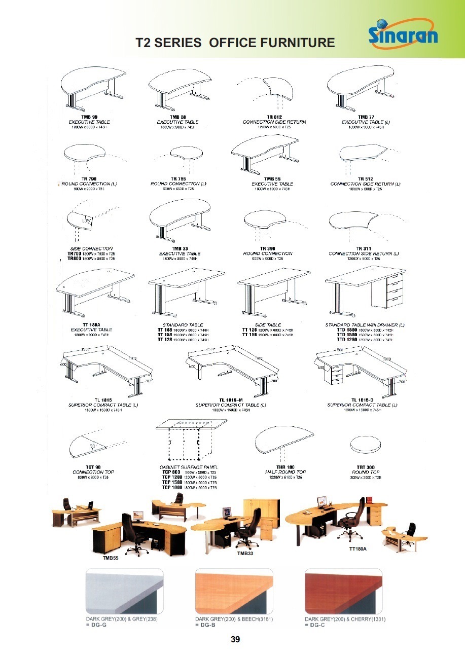 ( Page 39 ) Manager Workstation, Executive Workstation & Clerical Workst