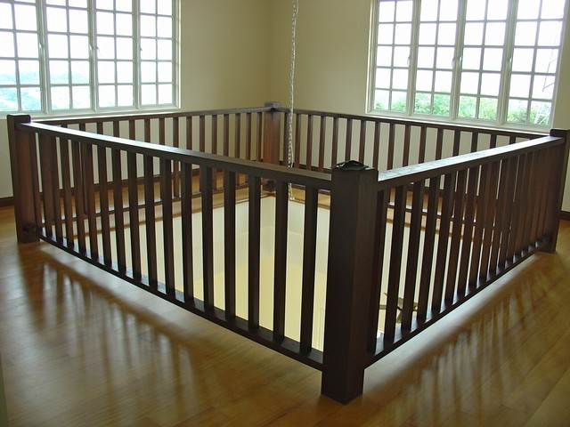 Nyatoh railing in grand room