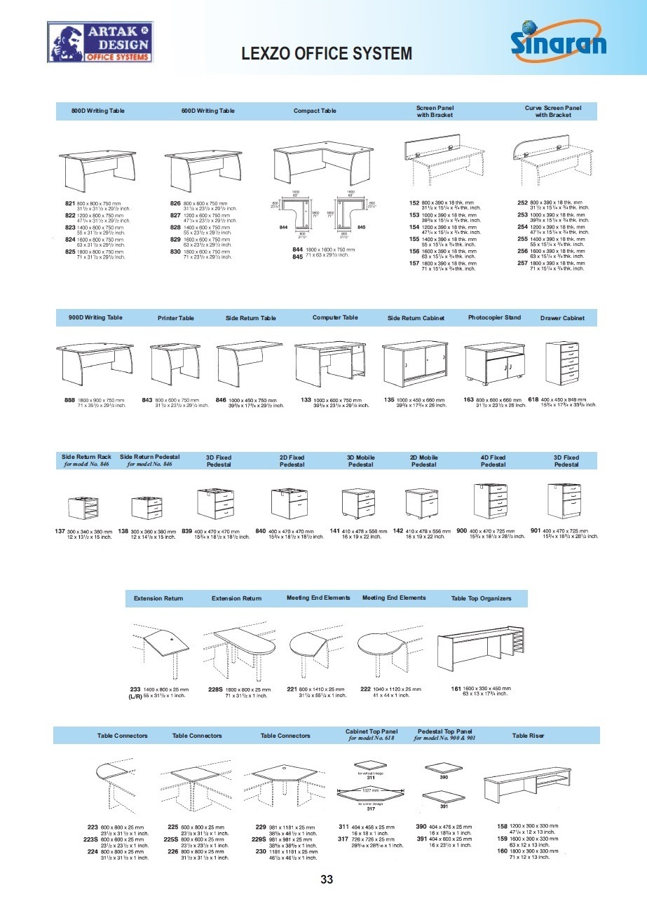 ( Page 33 ) Office Workstation - Lexzo Series