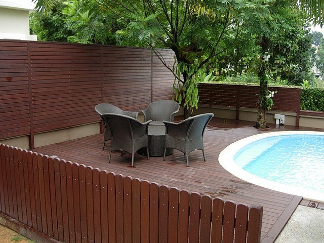 Chengal pool decking and fencing