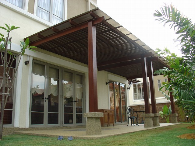 Chengal pergola 20 ft x 12 ft with polycarbonate top