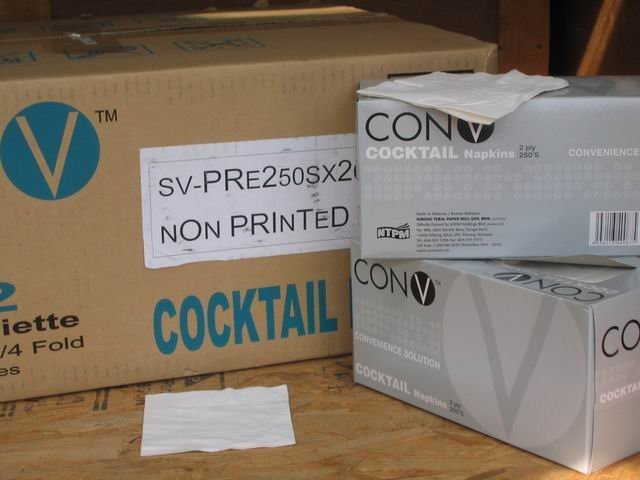 2Ply Cocktail Napkin 240mm x 240mm 250pcs x 20Boxes