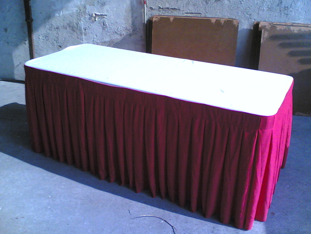 Banquet table with table and skirting