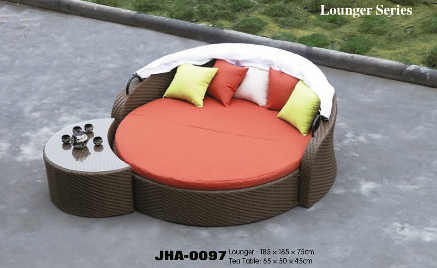 Outdoor rattan Day bed.JHA-0097
