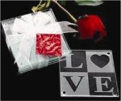 LOVE Glass Coaster Set (4PCS)