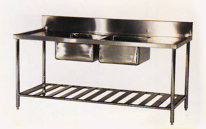 DOUBLE BOWL SINK TABLE