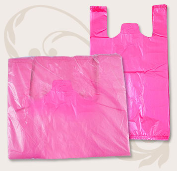 Pink HDPE Plastic Bag 