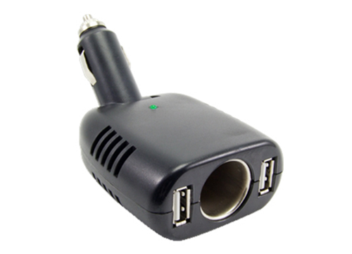 Car Power Inverter/Charge Adapter with DC Socket & 2 USB Ports