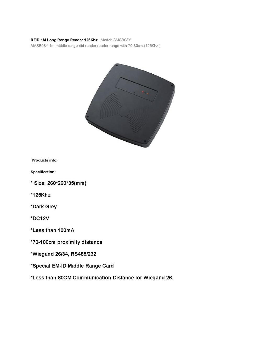 RFID 1M Long Range Reader 125Khz page 001