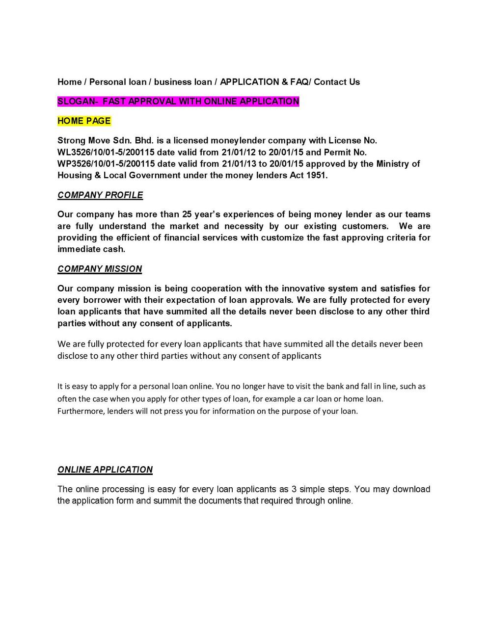 Application & FAQ