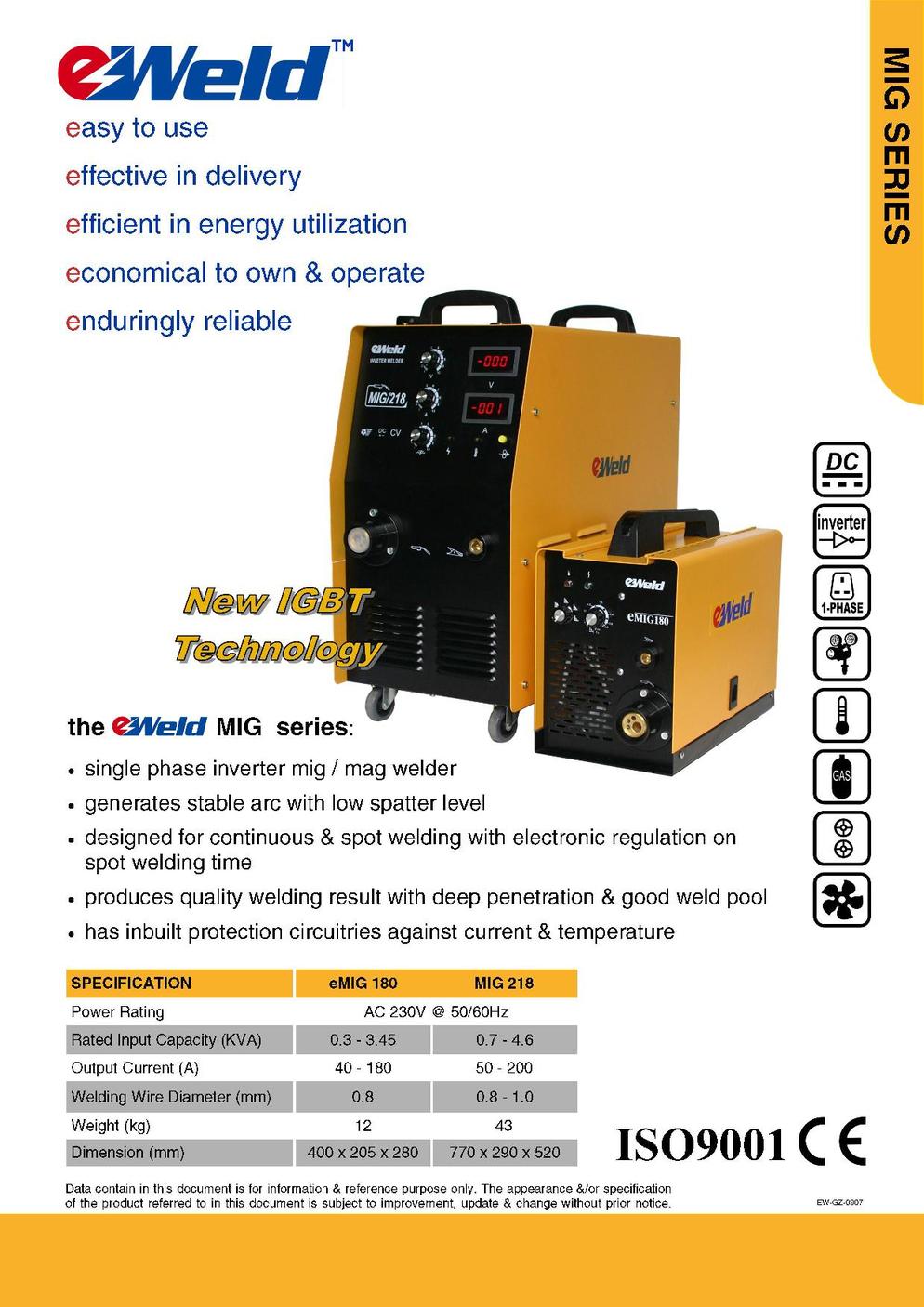 EWELD MIG 180i  218i page 001