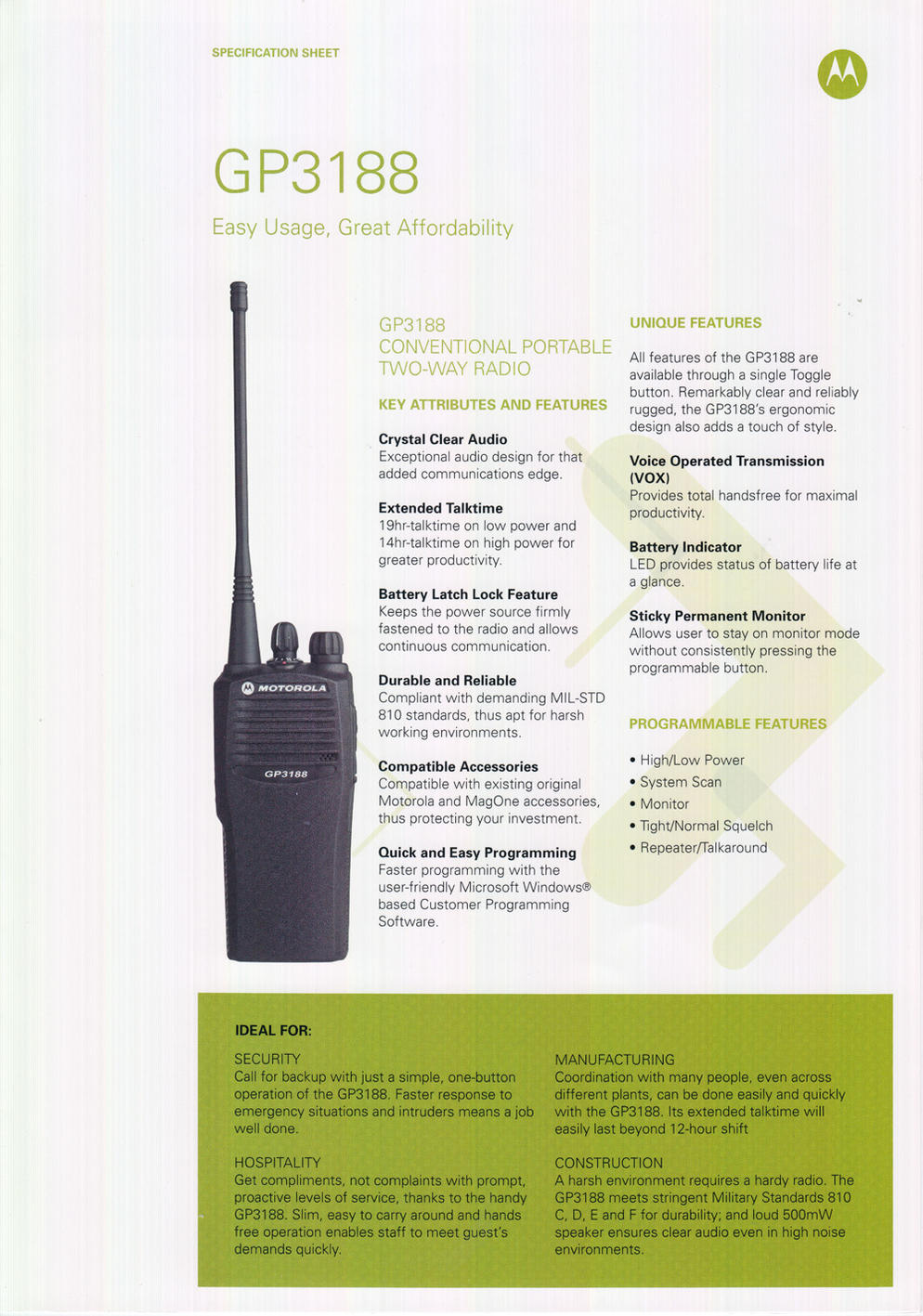 Motorola   GP3188