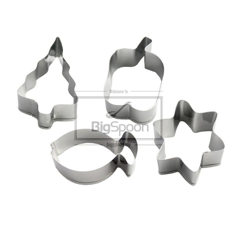 CAKE MOULD STAINLESS STEEL 4 PCS SET