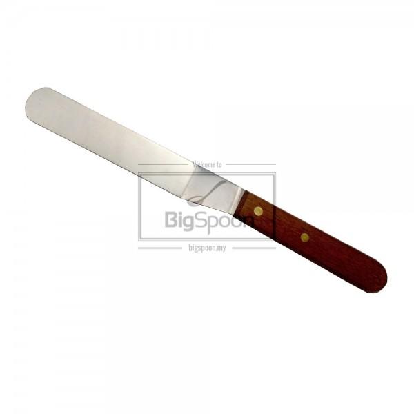 BAKECRAFT OFFSET SPATULA STAINLESS STEEL WOODEN HANDLE