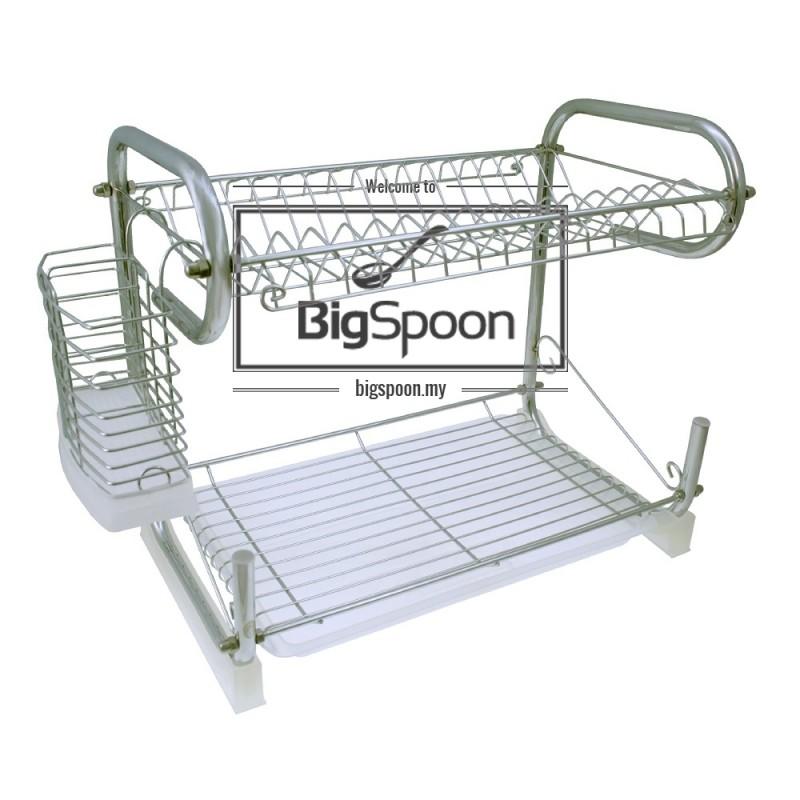 DISH RACK WITH CUTLERY HOLDER STAINLESS STEEL