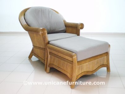 Bali Single Chair with Ottoman