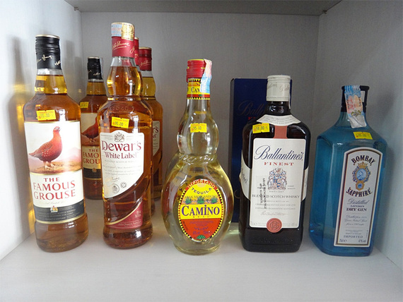 Liquor – different brands of white spirit