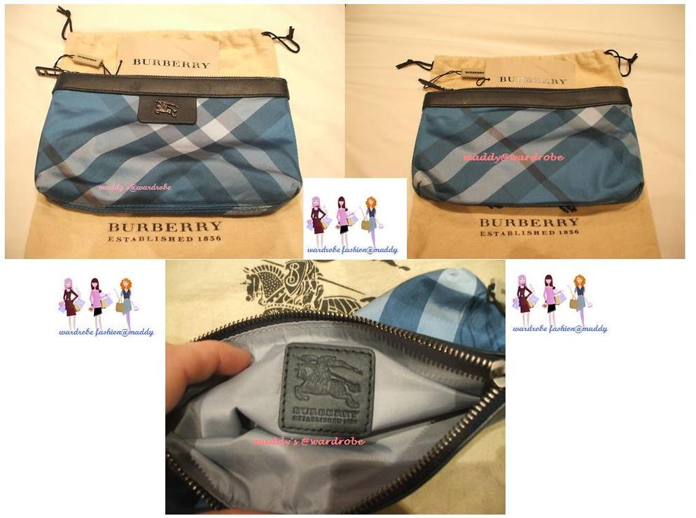 BURBERRY PRORSUM COSMETIC BAG in BRIGHT BLUE (style:LS SM POUCH PNC)