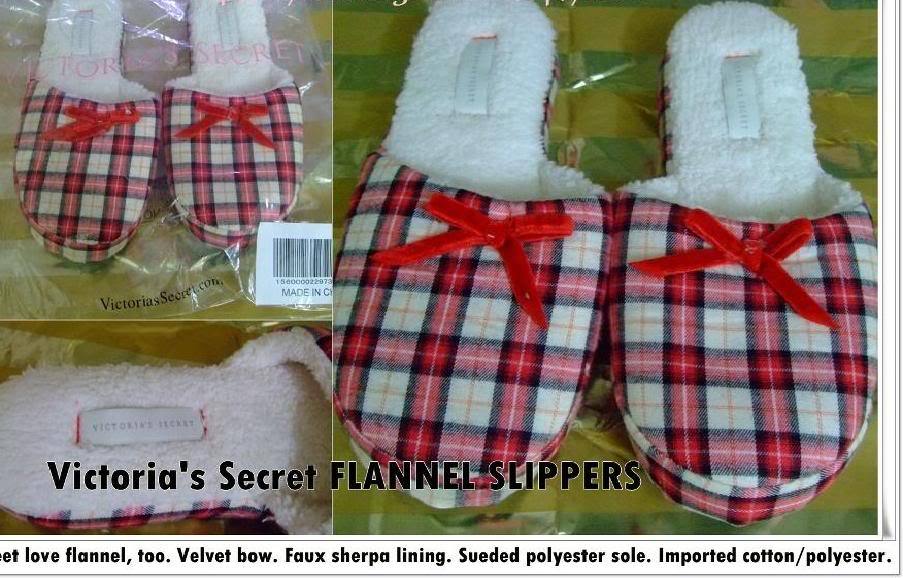 victoria secret ~Flannel Slippers Size M (7-8)