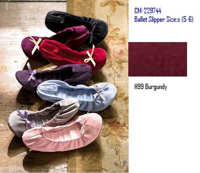 victoria secret ~Ballet Slipper Size:s (5-6) colour:H99 Burgundy CM-229744  