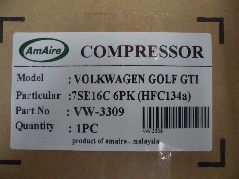 VOLKWAGEN GOLF GTI 7SE16C 6PK (HFC134a) (VW-3309)