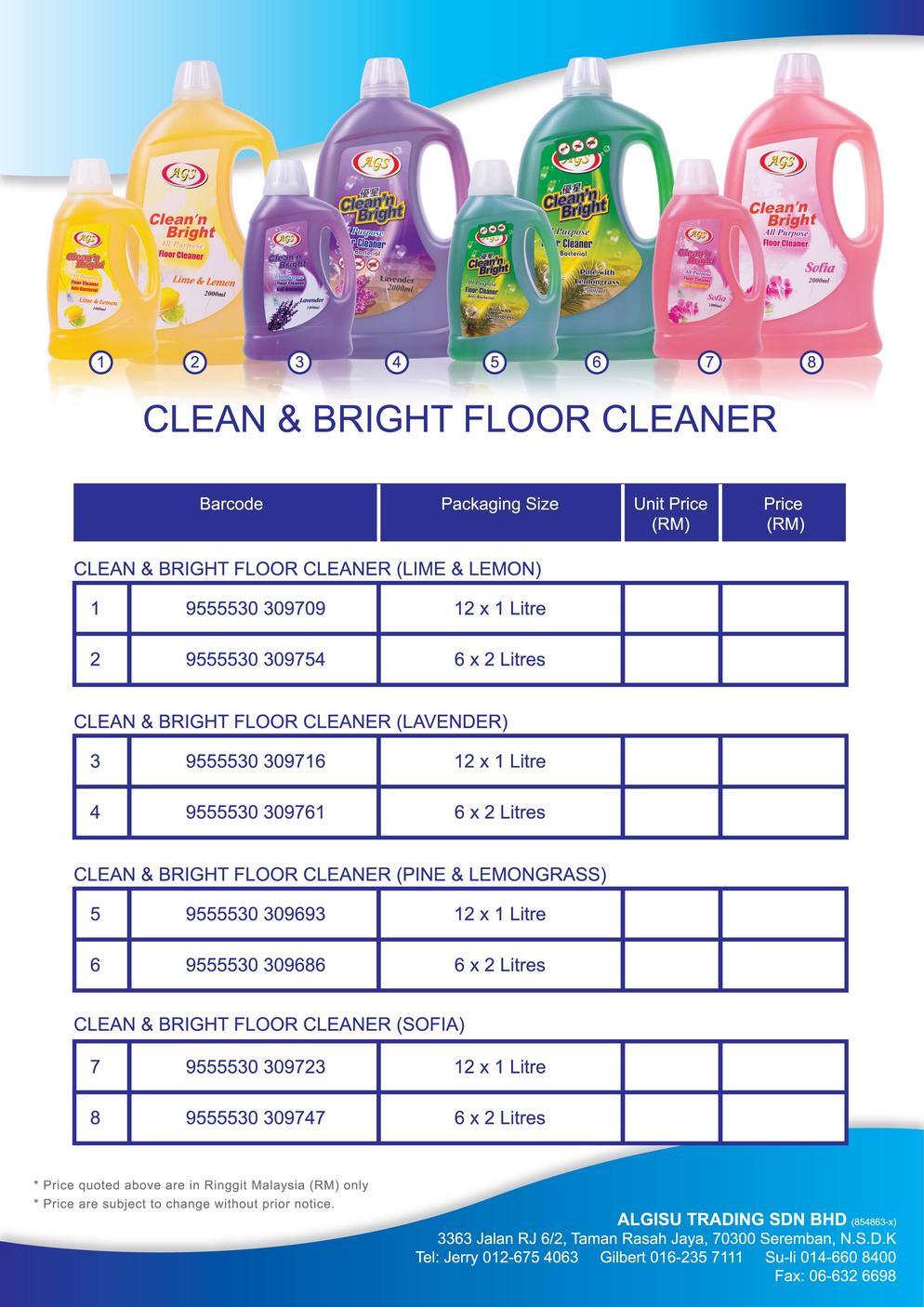 Clean & Bright Floor Cleaner