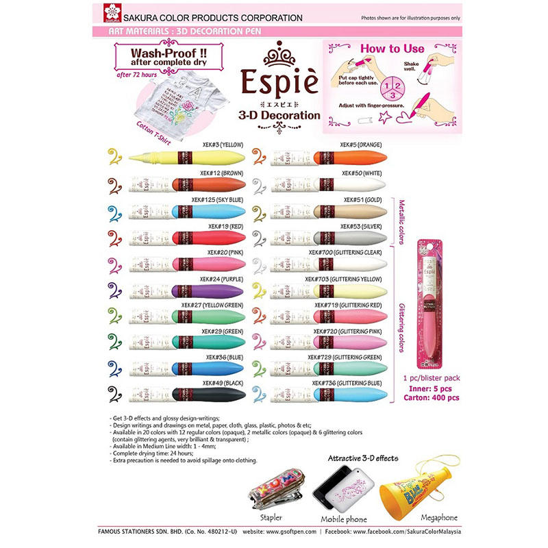 Sakura Espie 3D Decoration Pen