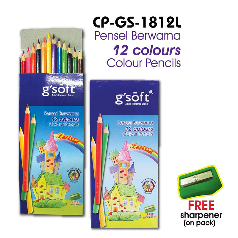 12 Colour Pencils CP-GS-1812L