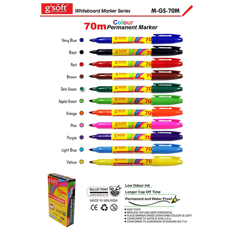 70m Colour Permanent Marker