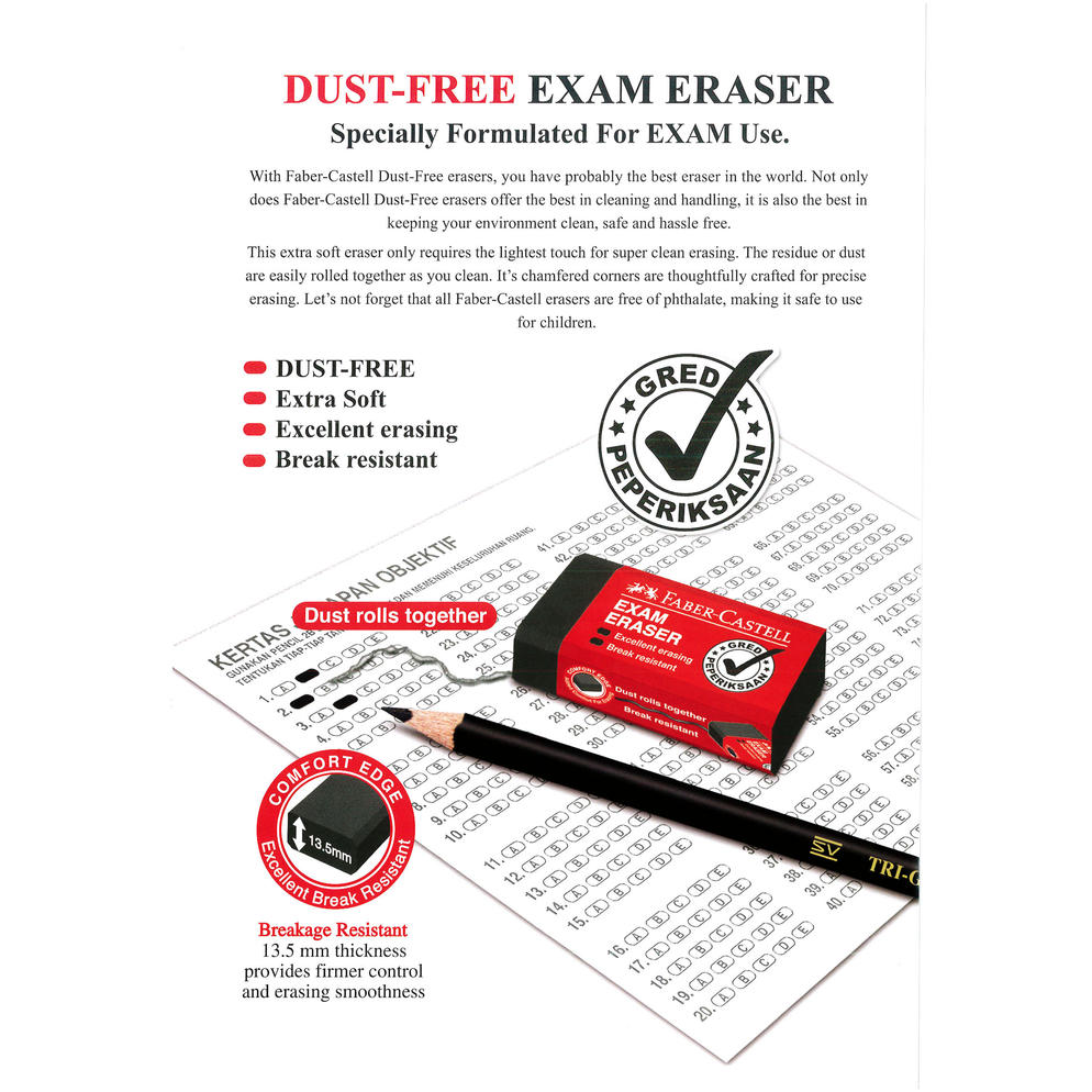 Faber-Castell 187134 Exam Eraser