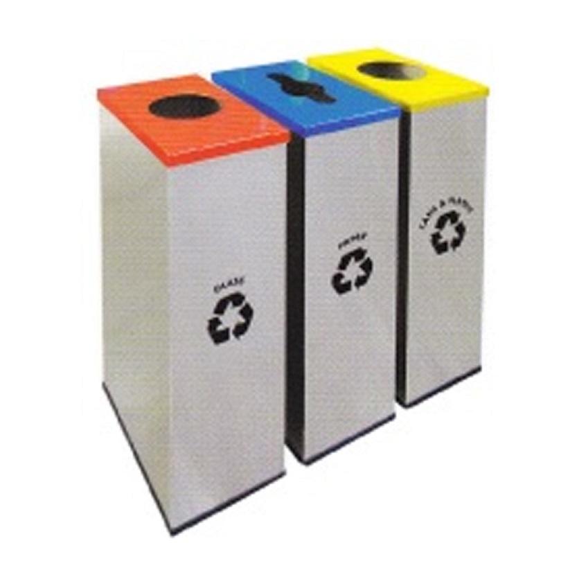 Rectangular Recycle Bins c/w Stainless Steel Body & Mild Steel Cover