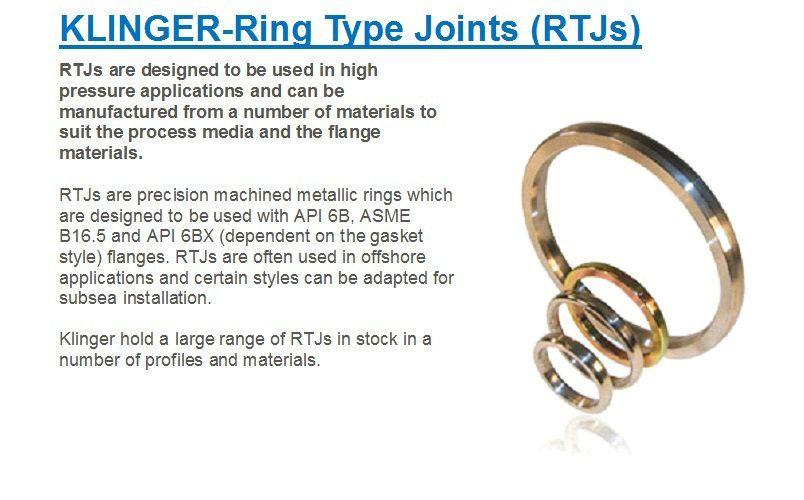 Klinger Ring Type Joints (RTJs)