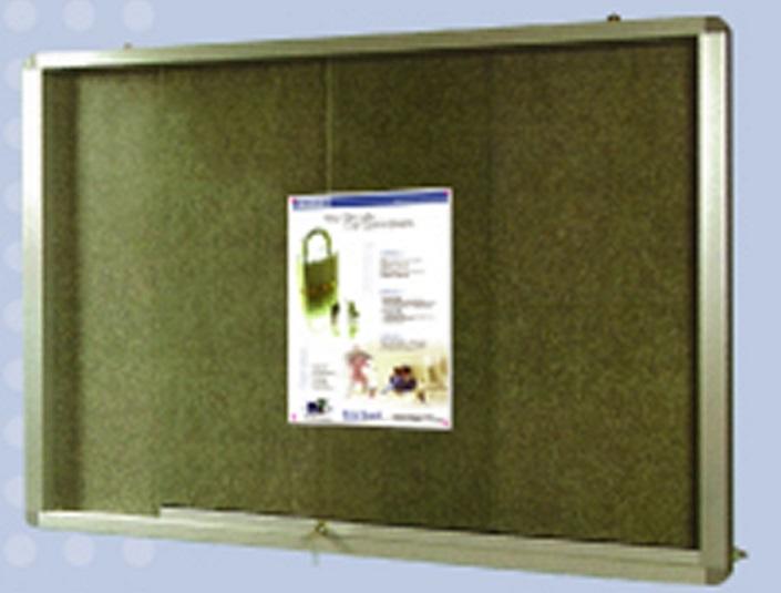 Aluminium Frame Stick On Board Sliding Glass Cabinet