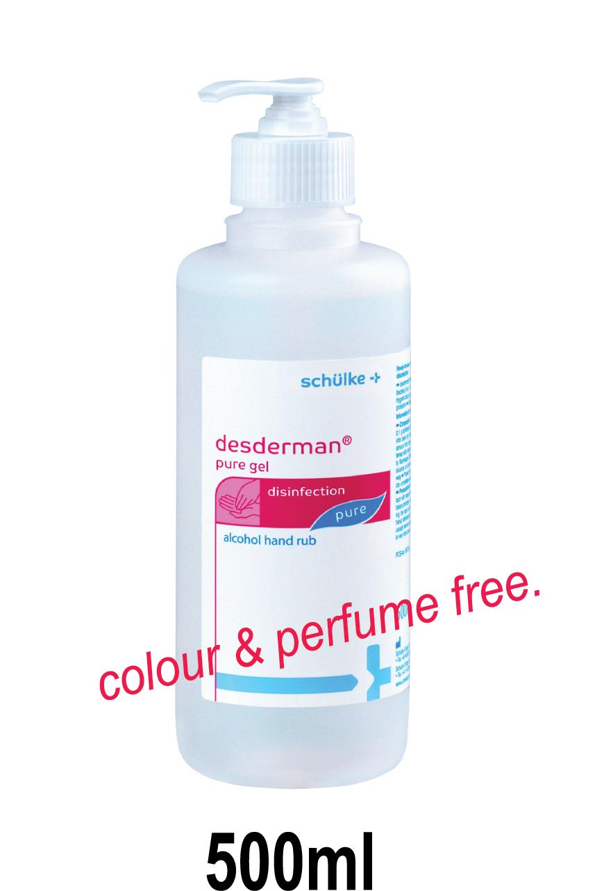 HAND -HIGH LEVEL HAND RUB ONLY - DESDERMAN PURE GEL (500ML) -'GEL BASE'