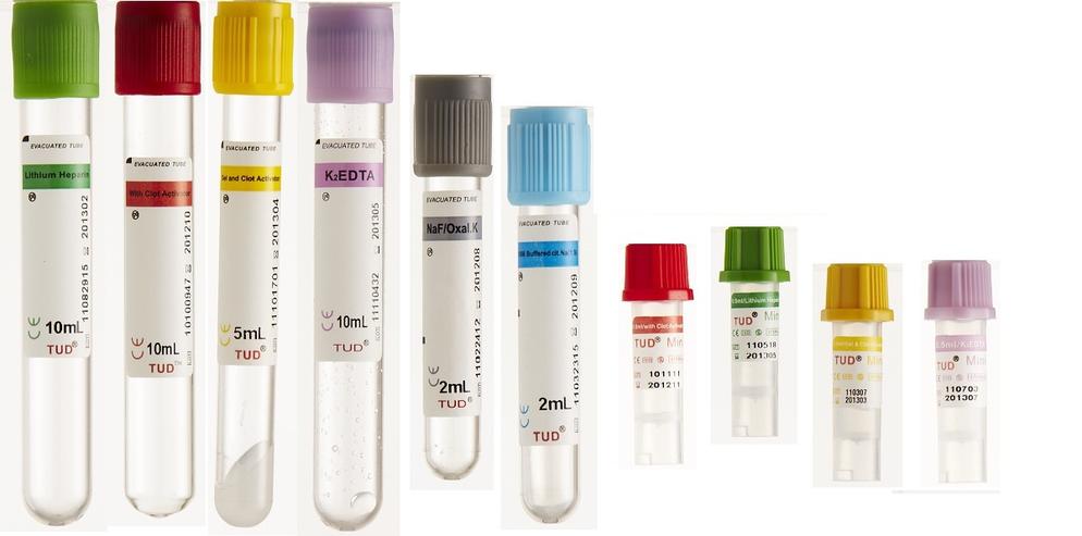 Blood Tube (K2EDTA/Heamatology/Glucose/ESR/Plasma/Heparin/Serum/Gel&Clot/ACD)