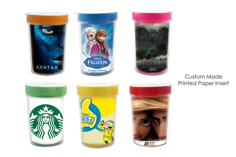 M19-2 U Mug - Double Wall Plastic Mug with Lid Custom Full Color Printed Paper Insert